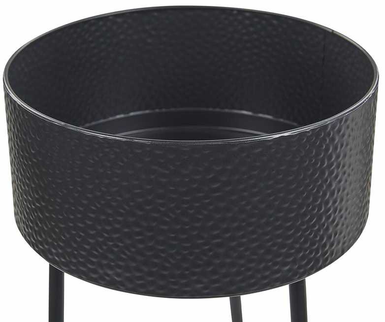 Beliani Gėlių stovas LEIKA 29 cm juodas metalinis