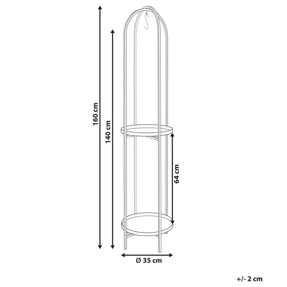 Beliani Gėlių stovas TAMARIX metalinis 35 cm juodas