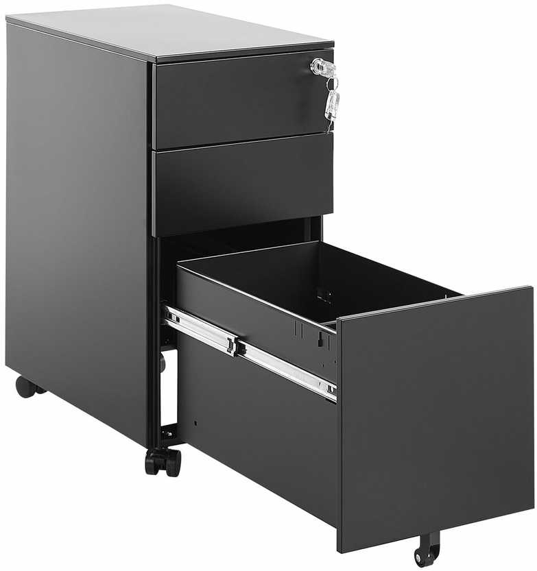 Beliani Biuro spintelė BOLSENA metalinė, juoda