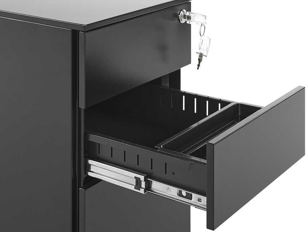 Beliani Biuro spintelė BOLSENA metalinė, juoda