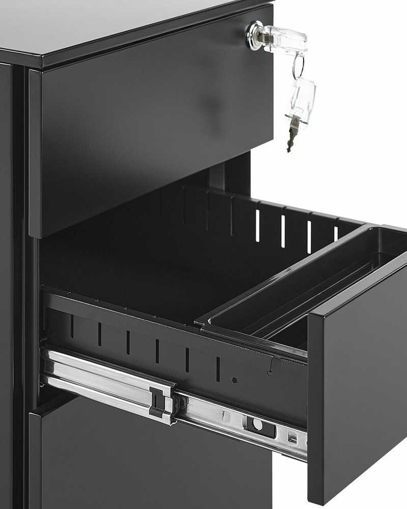 Beliani Biuro spintelė BOLSENA metalinė, juoda