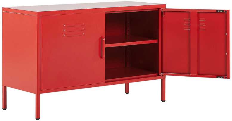 Beliani Birojo spintelė URIA metalinė raudona