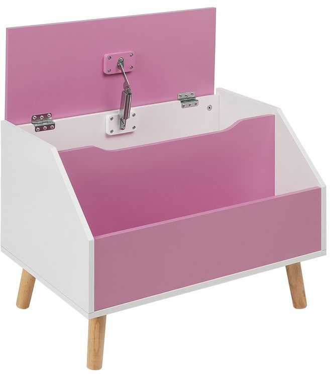 Beliani Žaislų dėžė CASPER 43 cm rausva