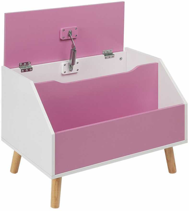 Beliani Žaislų dėžė CASPER 43 cm rausva