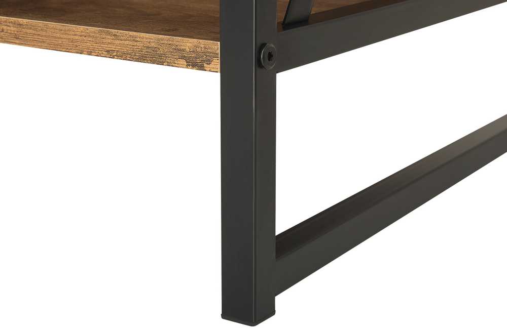 Beliani TV staliukas TV Stand Tamsi Medis with Juoda CARLISLE 200886 (Juoda + Tamsus medis)