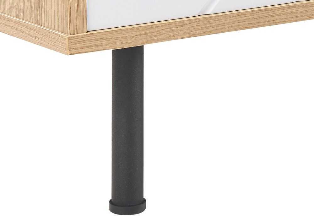 Beliani TV staliukas TV Stand Šviesi Medis with Balta PALMER 317638 Spalva: Šviesus medis + Balta