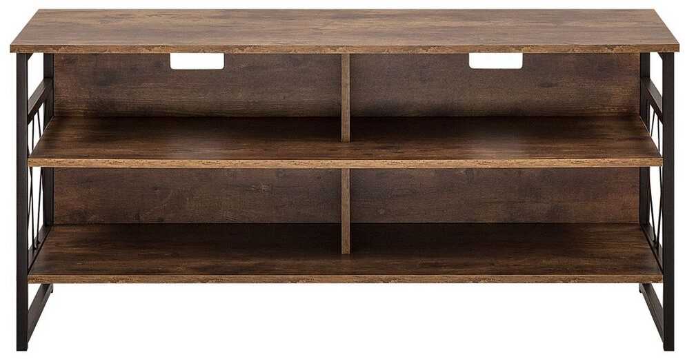 Beliani TV staliukas TV Stand Tamsi Medis with Juoda CARLISLE 200886 (Juoda + Tamsus medis)
