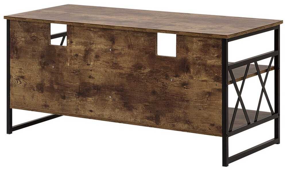Beliani TV staliukas TV Stand Tamsi Medis with Juoda CARLISLE 200886 (Juoda + Tamsus medis)