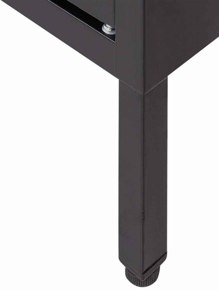 Beliani Spintelė su stiklinėmis durelėmis NEWPORT metalinė 115 cm, juoda