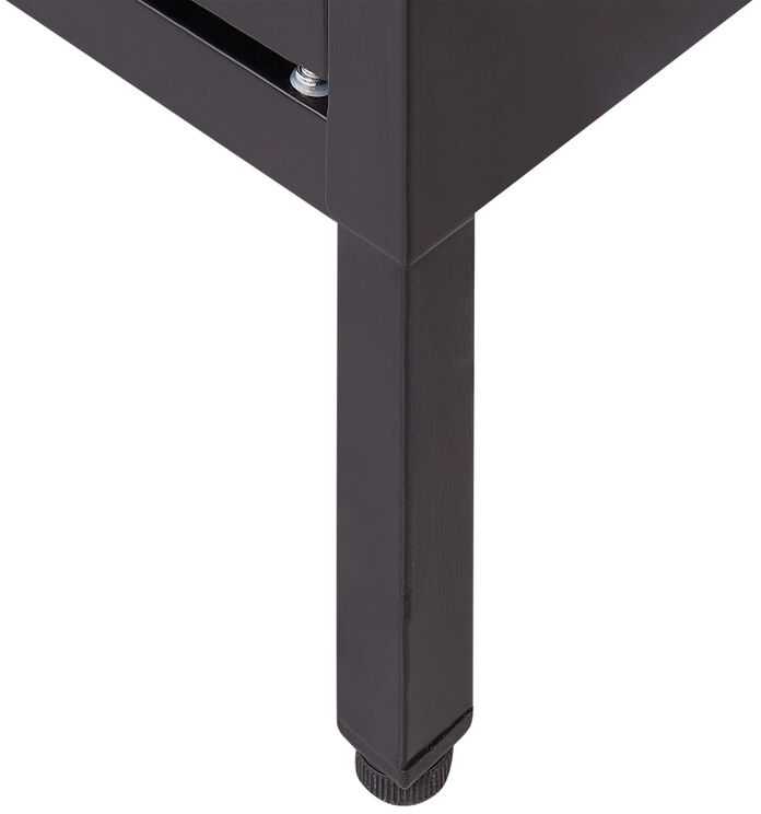 Beliani Spintelė su stiklinėmis durelėmis NEWPORT metalinė 115 cm, juoda