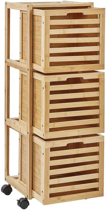 Beliani Vonios kambario spintelė SHAWNEE, bambuko, 32 cm, šviesiai ruda