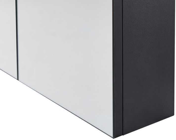 Beliani Pakabinama vonios spintelė su veidrodžiu NAVARRA 60 cm x 60 cm juoda