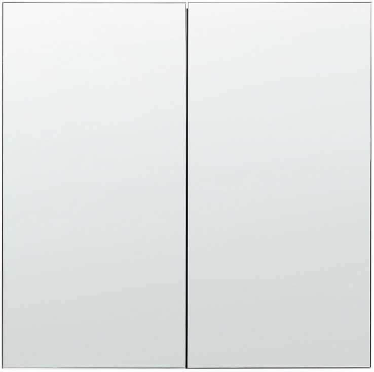 Beliani Pakabinama vonios spintelė su veidrodžiu NAVARRA 60 cm x 60 cm juoda