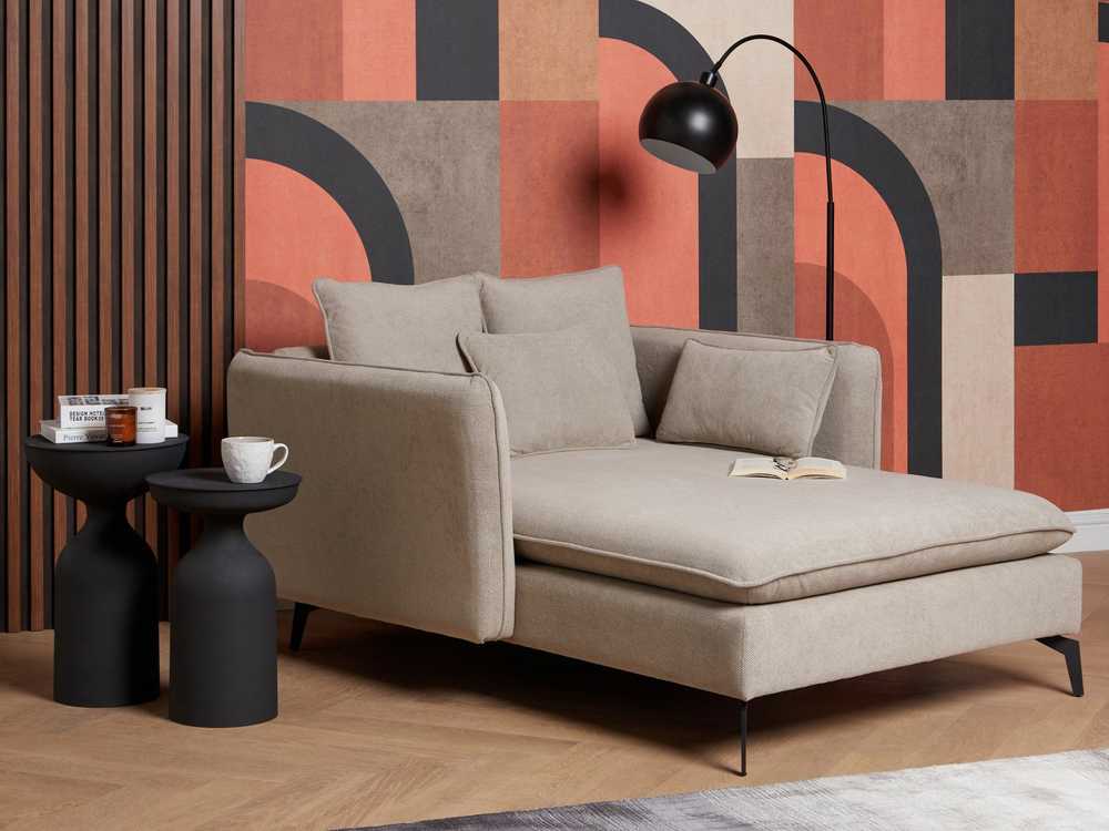 Sofa Beliani Šezlongas CHARMES smėlio pilkumo spalvos
