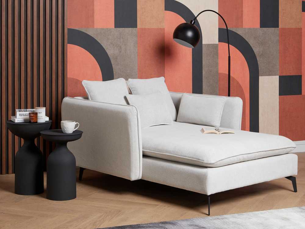 Sofa Beliani Šezlongas CHARMES šviesiai smėlio spalvos