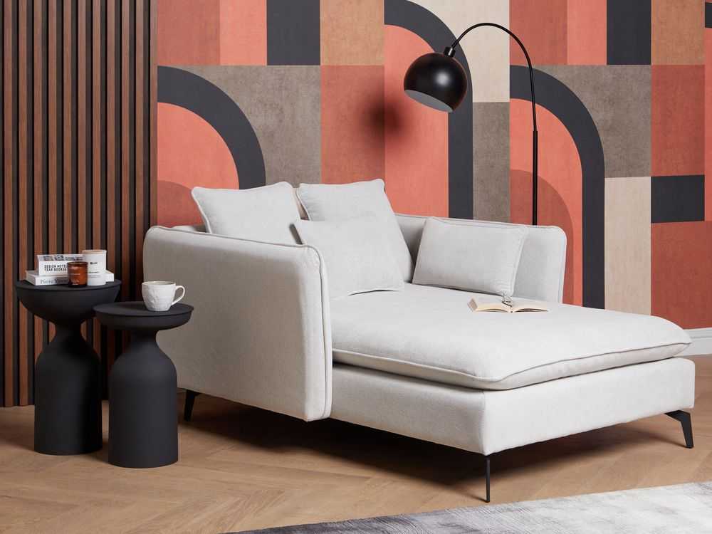 Sofa Beliani Šezlongas CHARMES šviesiai smėlio spalvos