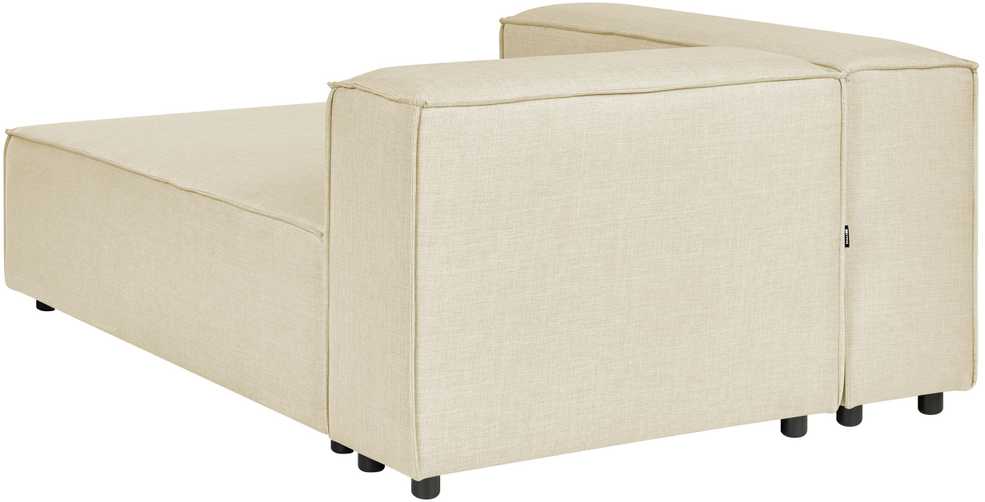 Sofa Beliani Šezlongas APRICA sintetinis linas smėlio spalvos