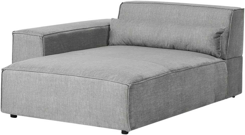 Beliani Dešininė šezlongo sofa HELLNAR, pilka