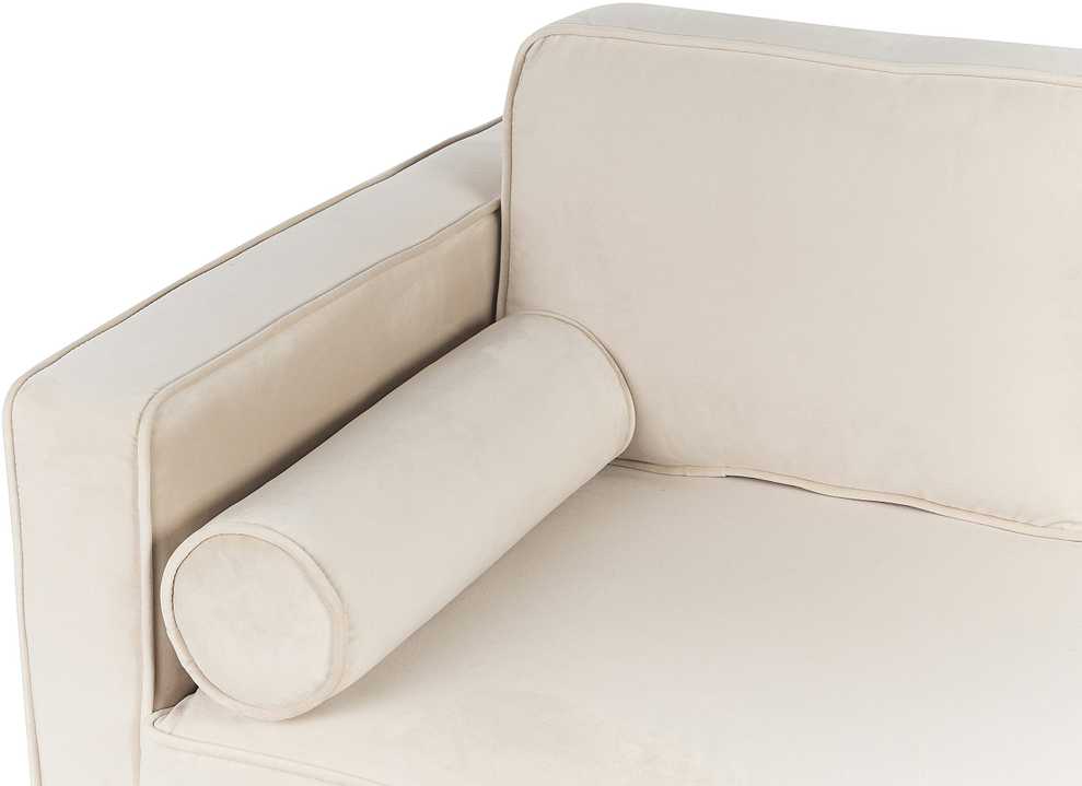 Sofa Beliani Kairysis gultas MIRAMAS, smėlio spalvos veliūras