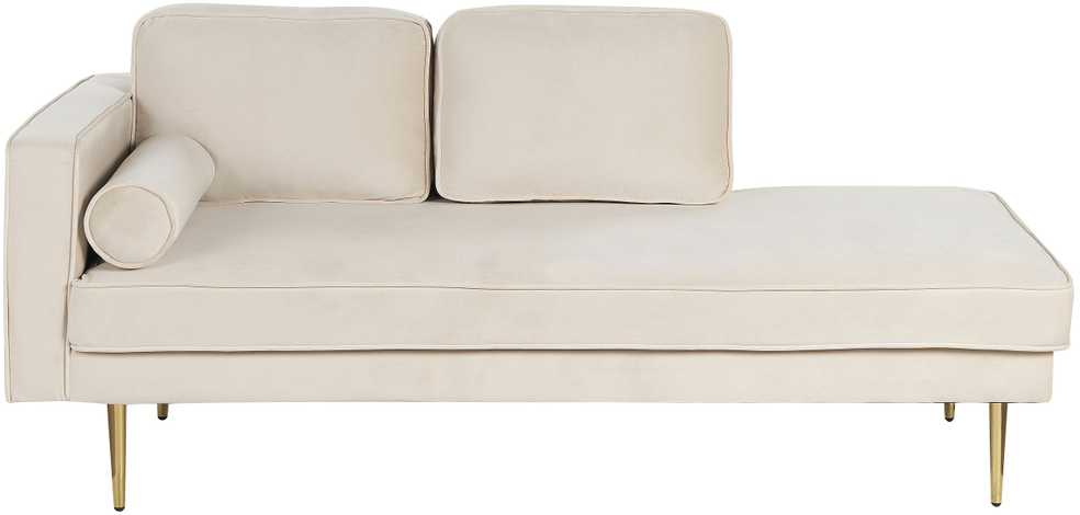 Sofa Beliani Kairysis gultas MIRAMAS, smėlio spalvos veliūras
