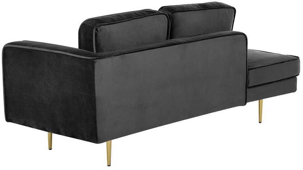 Sofa Beliani Dešininės pusės šezlongas MIRAMAS, veliūras, juodas