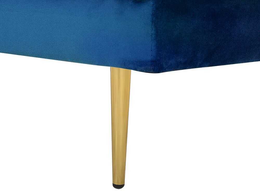 Beliani Dešininė gulto sofa MIRAMAS, veliūras, tamsiai mėlyna