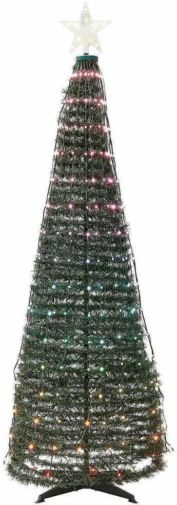 Beliani Išmanioji LED kalėdinė dekoracija SAARLOQ eglutė 188 cm, žalia