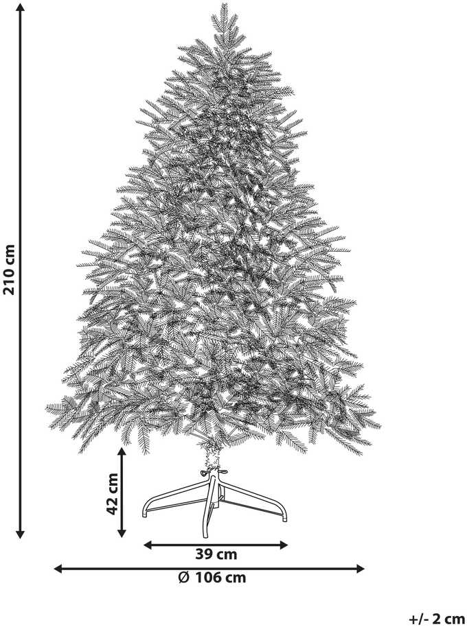 Beliani Dirbtinė LED Kalėdų eglutė FIDDLE 210 cm žalia