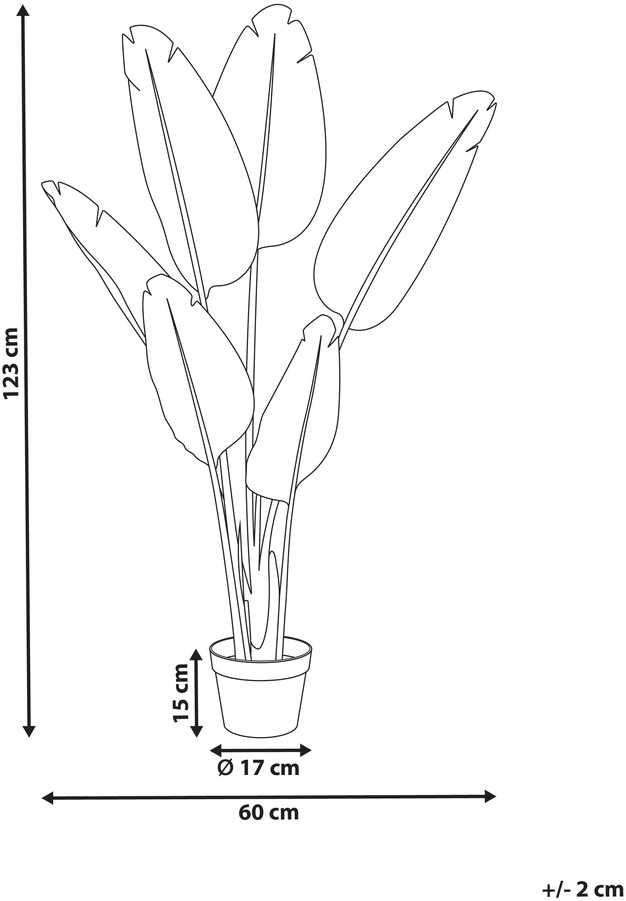 Beliani Dirbtinis augalas BANANA TREE 123 cm auksinis