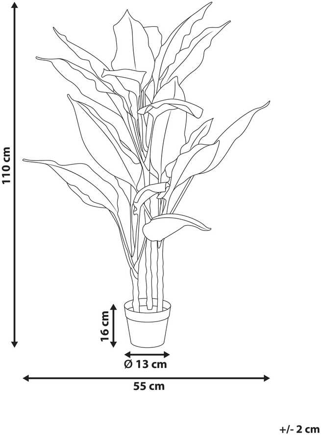 Beliani Dirbtinis augalas DIEFFENBACHIA 110 cm žalias
