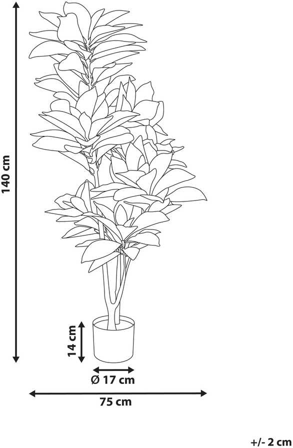 Beliani Dirbtinis augalas CODIAEUM 140 cm žalias