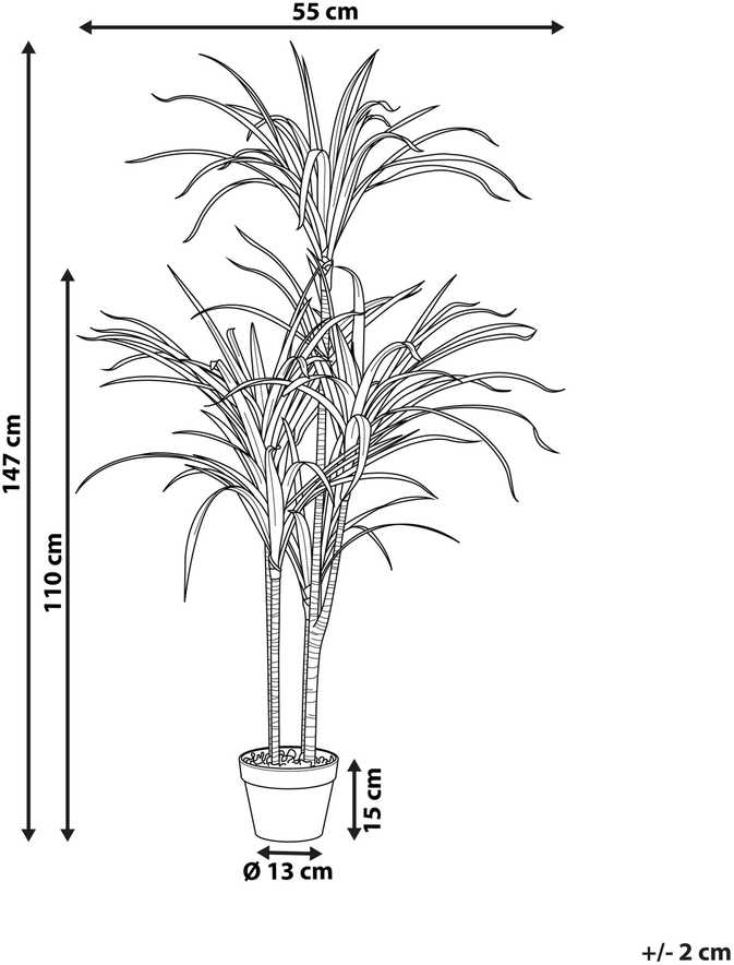 Beliani Dirbtinis augalas DRACAENA ANITA 147 cm žalias
