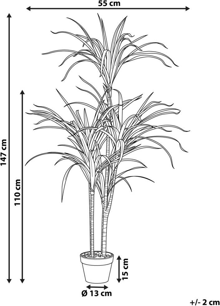 Beliani Dirbtinis augalas DRACAENA ANITA 147 cm žalias