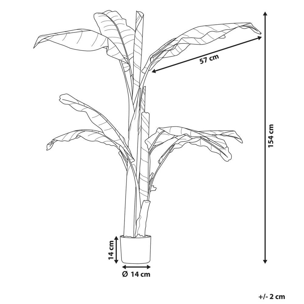 Beliani Dirbtinis augalas MUSA TREE 154 cm žalias