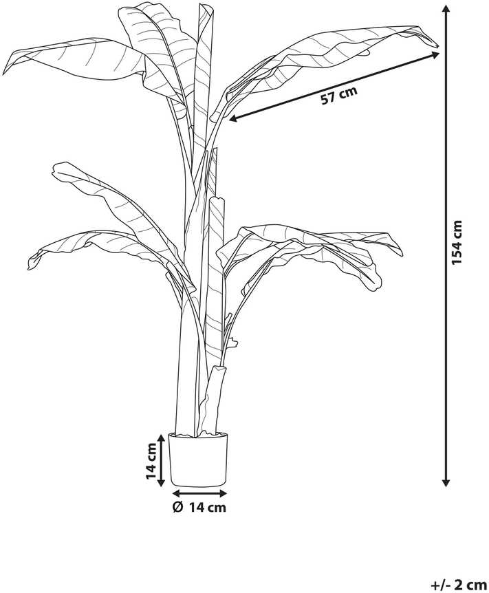 Beliani Dirbtinis augalas MUSA TREE 154 cm žalias