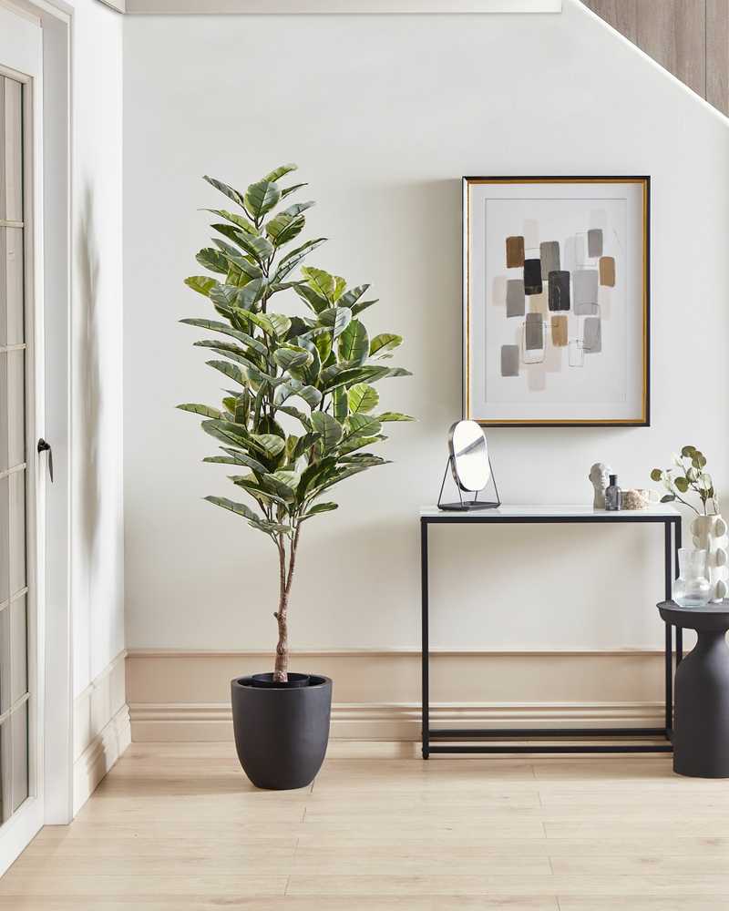 Beliani Dirbtinis augalas FICUS ELASTICA 160 cm žalias