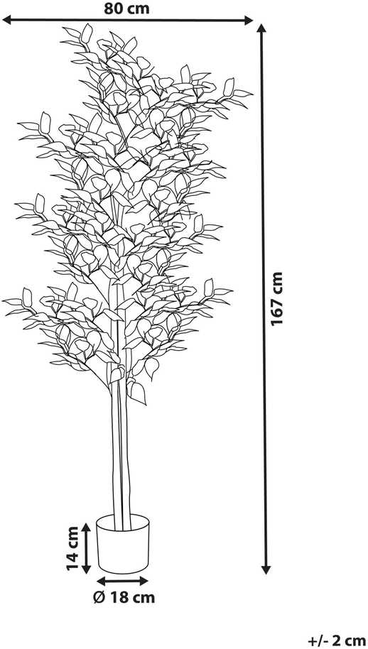 Beliani Dirbtinis augalas FICUS 167 cm žalias