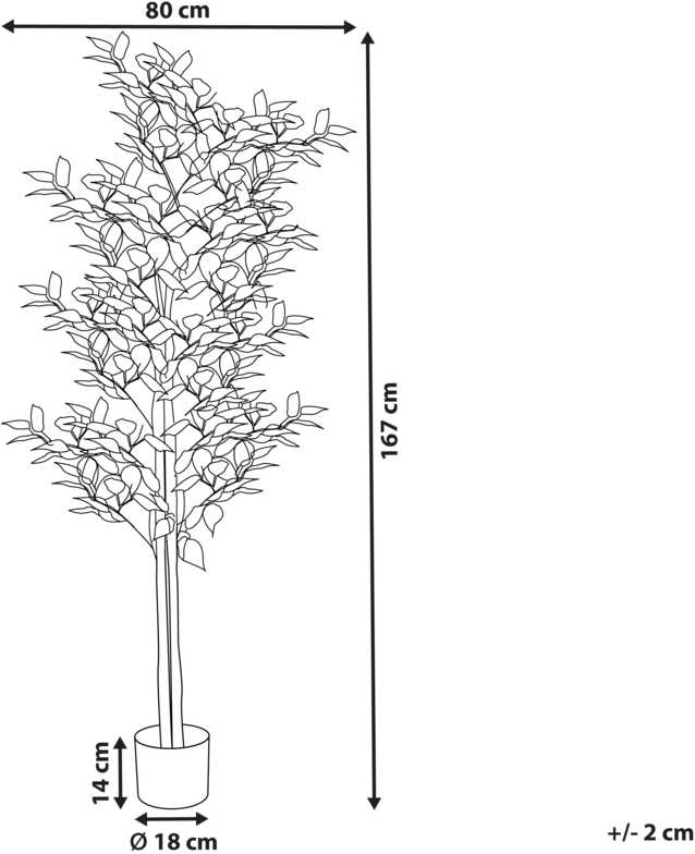 Beliani Dirbtinis augalas FICUS 167 cm žalias