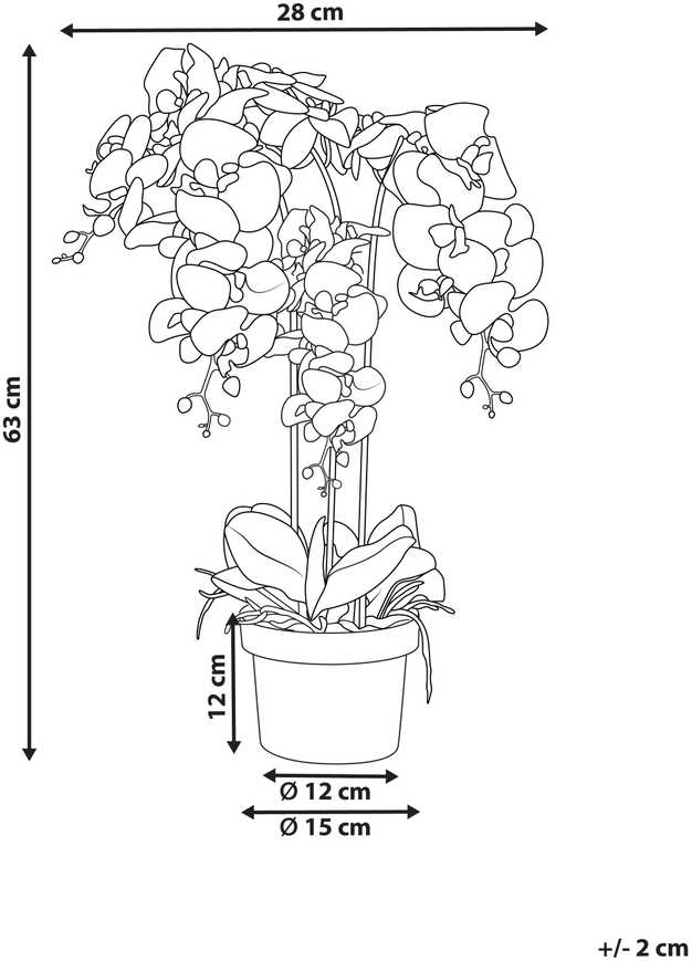 Beliani Dirbtinis augalas ORCHID 65 cm baltas