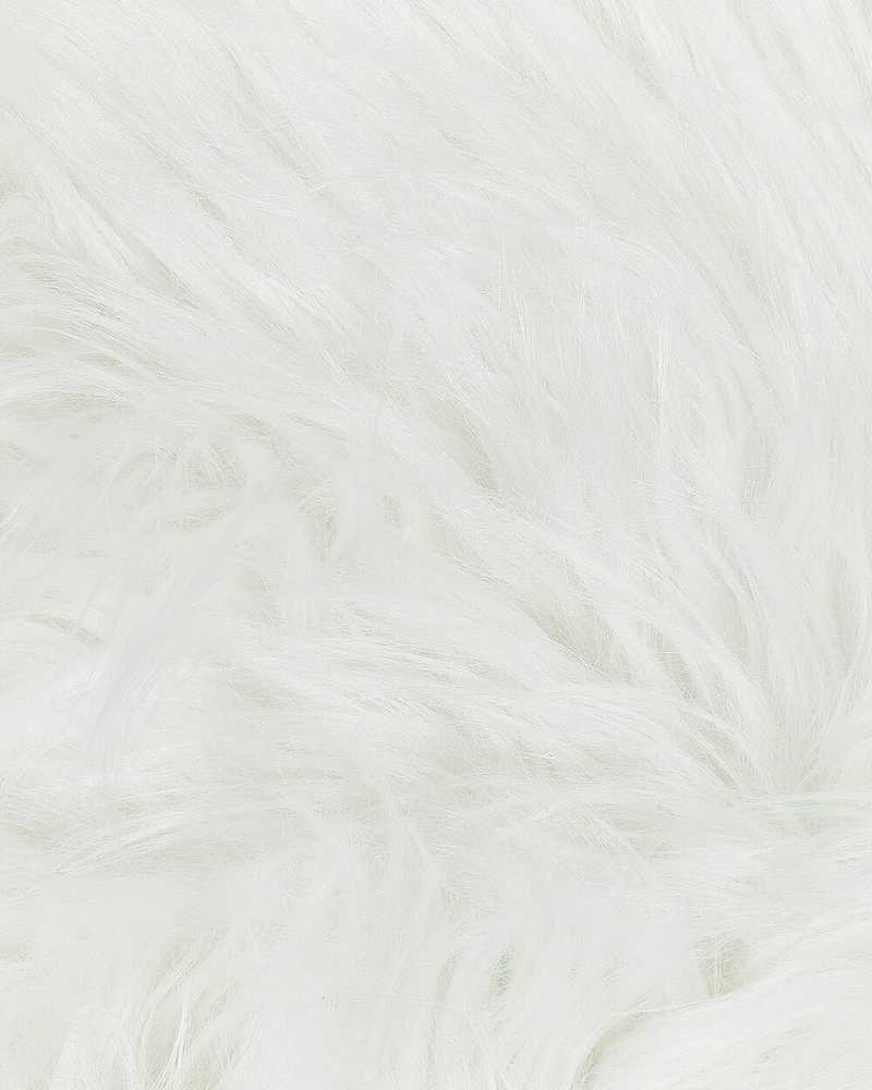 Beliani Dirbtinio kailio kilimas MAMUNGARI Baltas 60 x 180 cm