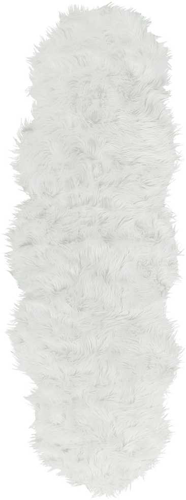 Beliani Dirbtinio kailio kilimas MAMUNGARI Baltas 60 x 180 cm