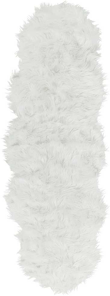 Beliani Dirbtinio kailio kilimas MAMUNGARI Baltas 60 x 180 cm