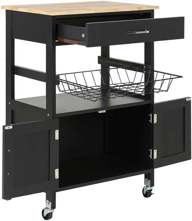 Beliani Virtuvinis vežimėlis LUGO juodas