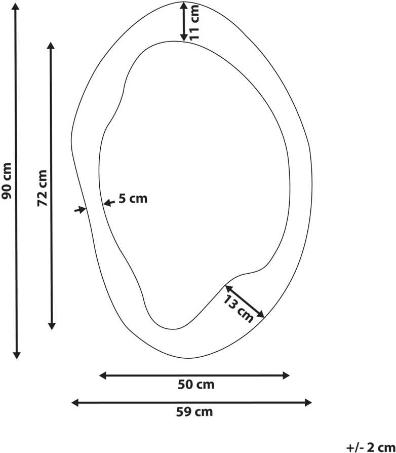 Beliani Sieninis veidrodis LENAX 59 cm 90 cm Alyvuoginis veliūras