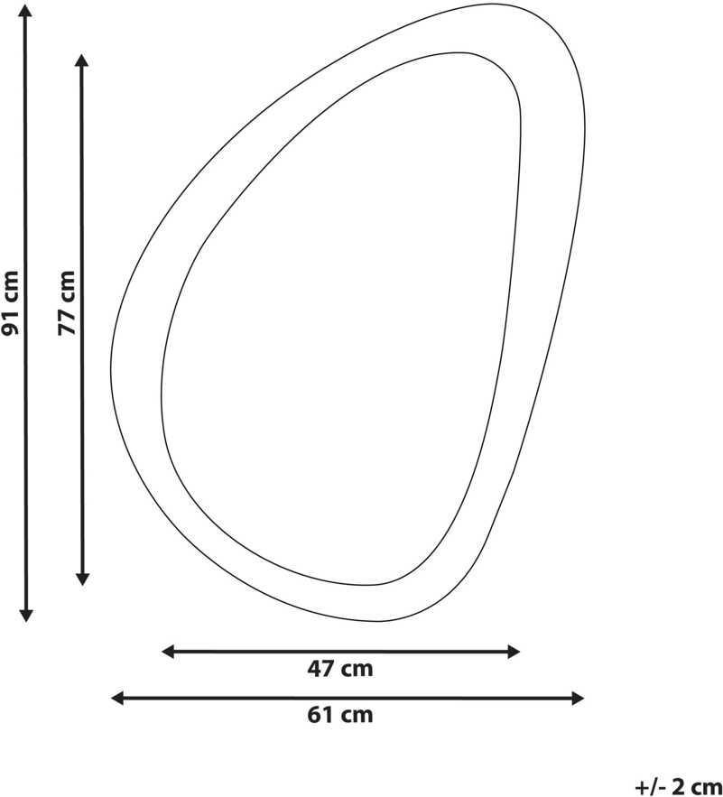 Beliani Sieninis veidrodis VENAS 61 cm 91 cm aksominis garstyčių spalvos