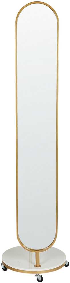 Beliani Drabužių kabykla su veidrodžiu LORENA 172 cm, metalinė, auksinė