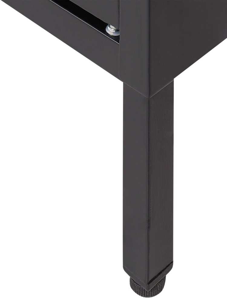 Beliani Spintelė su stiklinėmis durelėmis NEWPORT metalinė 115 cm, juoda