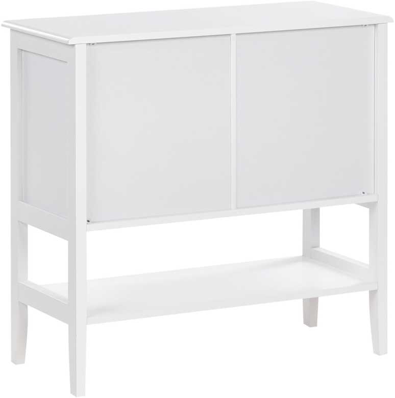 Beliani Spintelė su stiklinėmis durelėmis ir lentyna INLET 80 cm, balta