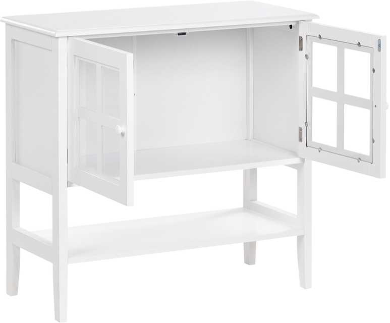 Beliani Spintelė su stiklinėmis durelėmis ir lentyna INLET 80 cm, balta