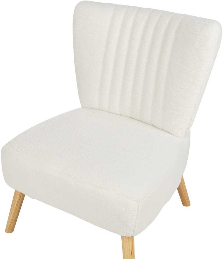 Fotelis Beliani Fotel VAASA boucle baltas